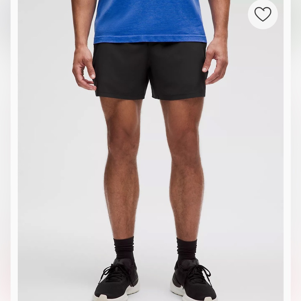 Lululemon Men's Pace Breaker  Liner-less 5” Black Shorts